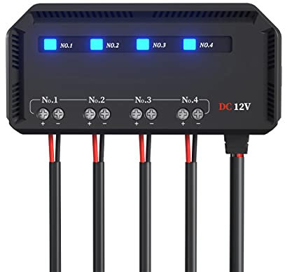 ALLWSLucky Boîte à fusibles de voiture 12V avec Relais, 4 Voies Porte Fusible Voiture avec Indicateur d'avertissement LED, Porte Fusible 12V Etanche pour Moto, Camion, Bateau, Fourgonnette, SUV, RV
