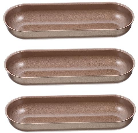 CIYODO 3piezas Molde Para Hornear Pan y Hot Dogs Antiadherente Molde Carbono Para Horno Panecillos y Baguettes Caseros Fácil De Limpiar