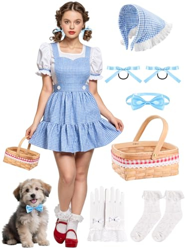 Loscola Halloween Costumes for Women, Book Storybook Character Costumes for Women, Girls Halloween Costume Adult Woman Outfit, Blue, Small