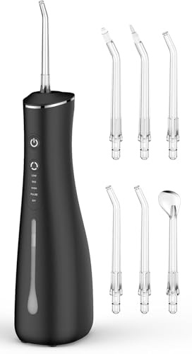 Leistungsstarke Munddusche für Zähne Kabellose wiederaufladbare elektrische Zahnseide 4 Modi 300 ml Wassertank IPX7 wasserdicht für Reisen und zu Hause
