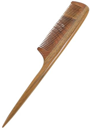 Veemoon Pettine Per Capelli in Legno Di Sandalo Pettine Di Legno Denti Fini Manico Lungo