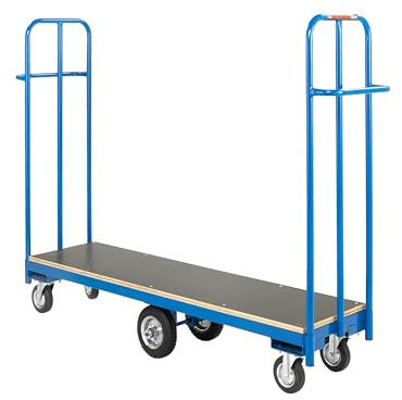 The Workplace Depot Narrow Aisle Trolley – Heavy-Duty 350 kg Steel Stock Trolley, Ergonomic Handle & Precision Steering for Warehouse, Retail & Cash-and-Carry