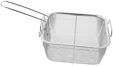 BESTYASH Schiumarola Acciaio Inossidabile con Pieghevole per Frittura Scolapasta Quadrato Utensile Resistente per Patatine e Pollo per Cucina e Friggitrice