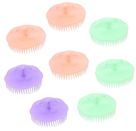 WEKAMOS 8 Piezas Cepillo Masajeador Cepillo Limpiador de Cabelludo Suave para Champú Masaje Estimulante y Limpieza Profunda para Uso Diario Reutilizable y Duradero
