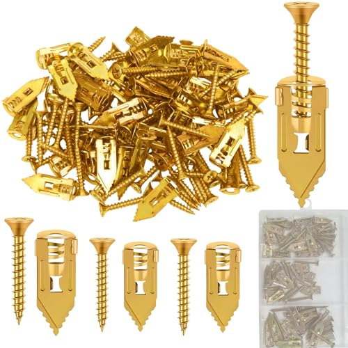 40 Pair Self Drilling Anchor Screws with Drywall Anchors Kit,Heavy Duty Dry Wall Anchor Screw Set,Plasterboard Expansion Wall Plugs Fixings - No Drill and Holes in Wall for Gypsum Board(3 Size)