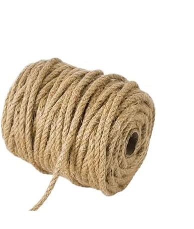 Cuerda De Yute Cuerda de Yute Natural, Cuerda cáñamo, arpillera, for Manualidades, jardinería, Hamaca, decoración del hogar(8mm 2meter)