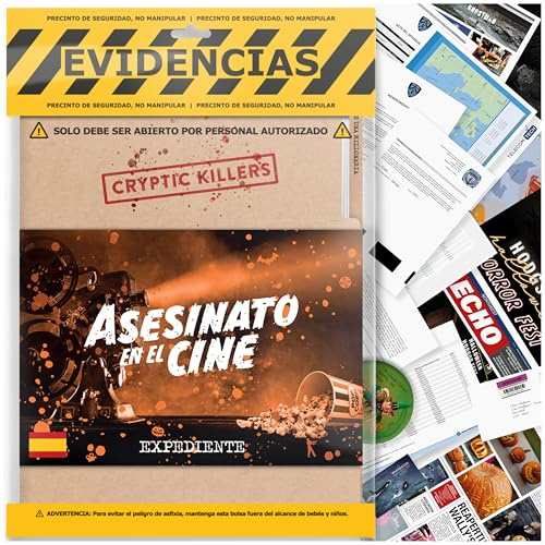 Cryptic Killers Juego de Asesinato y Misterio sin Resolver Investigación del expediente de un Caso con Pistas/Pruebas de Detectives - Resuelve el Crimen - Asesinato en el Cine