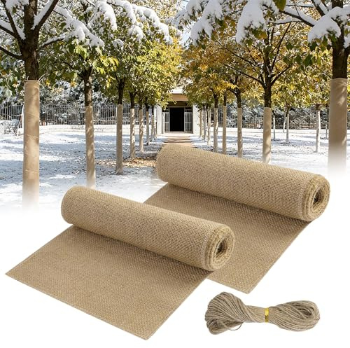 yotutun Nastro di Iuta Come Protezione per Alberi 3 m x 25 cm, 2 Rotoli Protection Arbre Hiver Juta Rotolo Protezione Invernale per Piante in Vaso Nastro Juta Protezione Antigelo per Piante