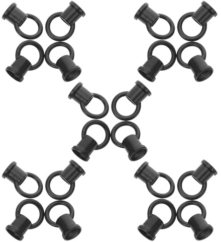 FUNOMOCYA Ganchos para Colgar Lámparas Colgantes M10, Gancho Cerrado de Alta Resistencia, 20 Piezas Negras, Accesorios para Luces de Interior, Soporte Seguro para Iluminación en Cocina y