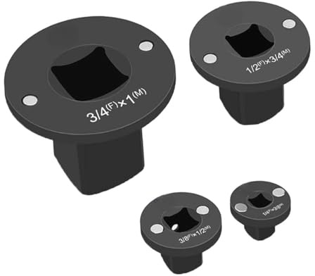 Voyoo 4PCS Low Profile Impact Socket Adapter Set with Magnet Holding Device Stainless Steel Drive Reducer Set 1inx3/4in, 3/4inx1/2in, 1/2inx3/8in, 3/8inx1/4in