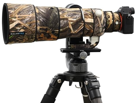 Rolanpro Copriobiettivo impermeabile mimetico per Sony FE 100-400 mm F4.5 GM OSS Lens Custodia protettiva per abbigliamento #49 Grass camo impermeabile