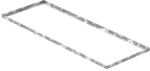 Fenau | Marco de rejilla 400 x 1100 x 23 mm para una altura de rejilla de 20 mm (galvanizado en caliente - con ranura para anclaje a la pared) - (Apto para rejilla 390 x 1090 x 20 mm)