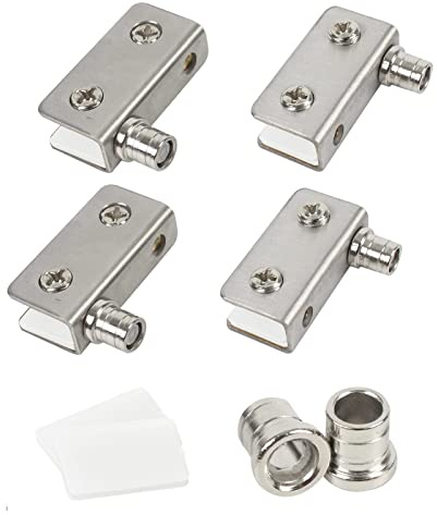 TamBee Glastür-Scharnier Edelstahl für freischwingende Glastüren (für 5-8 mm) (2 Paar)