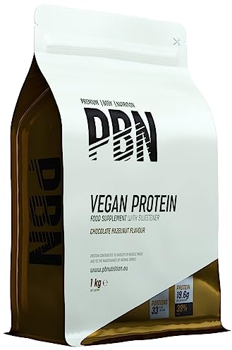 Premium Body Nutrition - Paquete de proteínas para veganos, 1 kg (Paquete de 1), sabor Chocolate con Avellanas