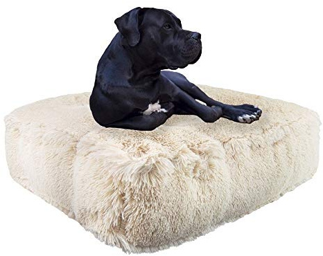 Bessie and Barnie Frosted Willow Extra Plush Shag Faux Fur Luxury Sicilian Rectangle Pet/Dog Bed (Multiple Sizes)