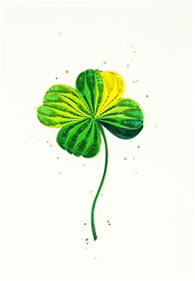 Quilling Card Four-leaf Clover Flower - Unique Paper Handmade Greeting Cards For Christmas, Birthday, Love, Anniversary, Mother's Day, Thank You - Color Art Quilled Cards Gift For Friend, Lover, Mom