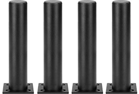 4 Stücke Verstellbare Möbelfüße Möbelbeine Aluminium Tischbein aus Metall Stützfüße Sofa Füße Kabinettfüße Dickes Material Möbel Zubehör,Schwarz(40cm)