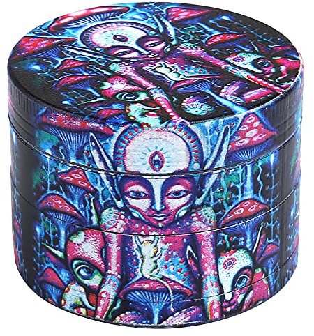 LIHAO 2 inch Grinder 4 Layer Zinc Alloy Spice Grinder - Blue Alien