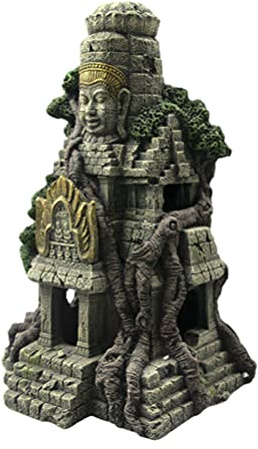 POPETPOP Statue de temple pour aquarium, décoration de temple ancien bouddha, décoration pour aquarium de jardin