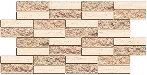 PVC Wandpaneele 3D Deko Fliesen Verkleidung (10, Beige)