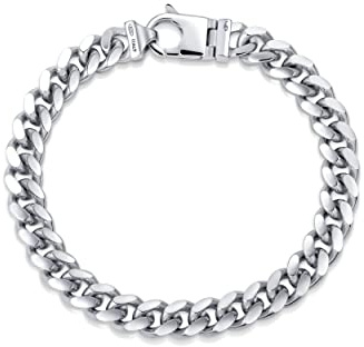 Amberta Männer Kubanisches Armband aus 925 Sterling Silber: Miami Herren Armkette