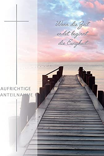Perleberg Trauerkarte - Basic-Classic-Collection - Trauerkarten mit Umschlag - Liebevolle Beileidskarten mit Umschlag - Danksagungskarten Trauer - hochwertige Karten zur Trauer in 11,6 x 16,6 cm