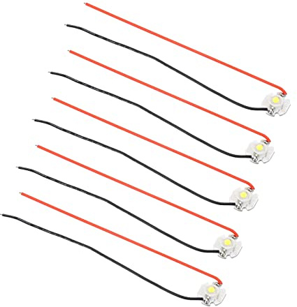 PATIKIL 0,6 LED Chip Lampadina 5pz 350mA 1W COB Bianco 6000-6500K | 5pz 350mA 1W COB Luce Perline, Luce Rame Staffa con Filo, per Fai da Te Illuminazione Apparecchi