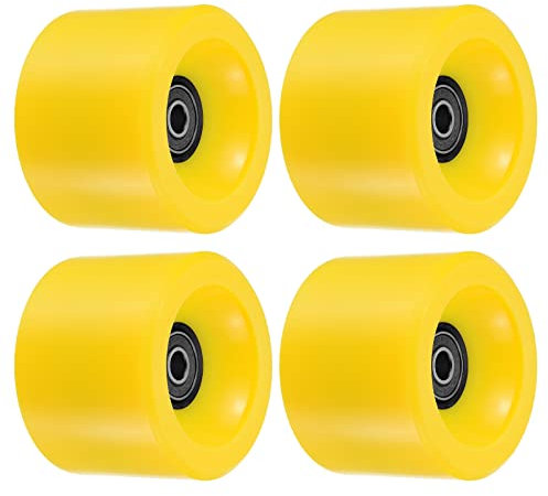 PATIKIL 4Pack 70mm 78A Langboard Räder mit Schwarz ABEC-9 Lager Weich Cruiser Räder Straße Räder für Skateboards Skateboard Rad PU Gelb