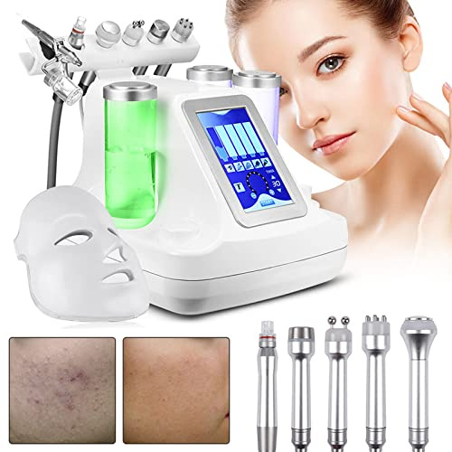 150W Schönheit Maschine, 35 x 30 x 28 cm Gesichtsreinigung Machine mit Siebenfarbenmaske Ultraschall Wasserdermabrasion, Hautaufhellung, Verbesserung des Hauttonus,