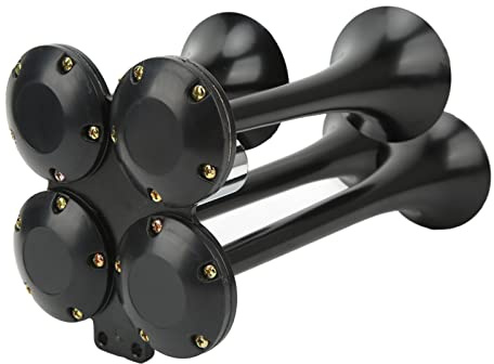 Yctze 4 Trompeten Luft Horn 150DB 12V Super Laut - Universell für Autos, Lastwagen, Boote, Züge
