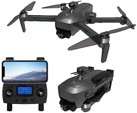 LUXWALLET Skyline Ultra Instinct - Drone with Laos (Laser Obstacle Avoidance) - Professional 4K Video WiFi - 2-Axis Gimbal Aerial Photography - 3500M - 2-Axis Gimbal + EIS Stabilizer - Dark Gray