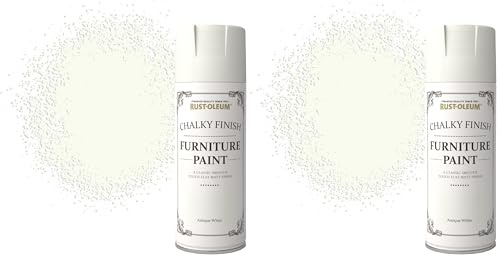 Rust-Oleum 400ml Chalky Finish Furniture Spray Paint - Antique White (Pack of 2)