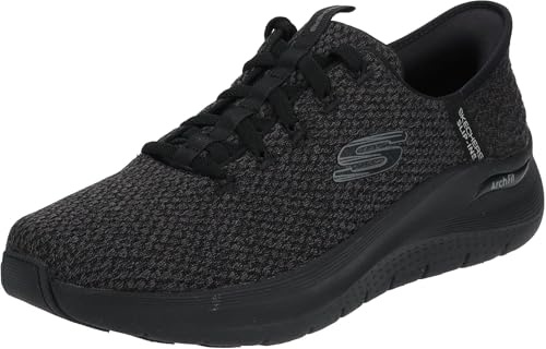 Skechers 232462-wbk SneakerHombre | Manos libres, deslizante, espuma viscoelástica refrigerada por aire, lavable a máquina, vegano, entresuela geométrica