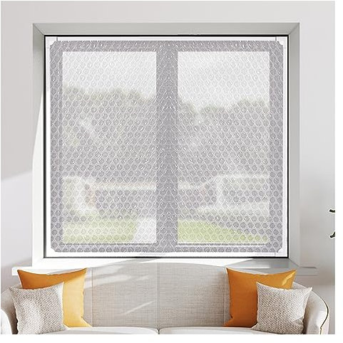 XPLKQXE Magnetisches Fensterisolierungsset, Schneidbar PET-Luftpolsterfolie, Schrumpffolie Für Fensterabdeckungen Passend Für Dachboden-Ventilatorabdeckung (Farbe : Weiß, Größe : 150x250cm)