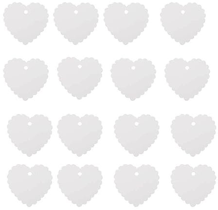 Ailan Herzform Leere Etiketten Geschenketikett kleine Verpackungskarten Hochzeit Geburtstagsfeier Hinweisanhänger Kleiderverpackungszubehör, Weiss