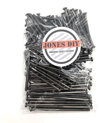 Mixed Group Pack of 124x Black Nickel Socket Screws Including 40mm, 50mm & 75mm Black Electrical Screw Assortment Pack M3.5 Outlet Screws