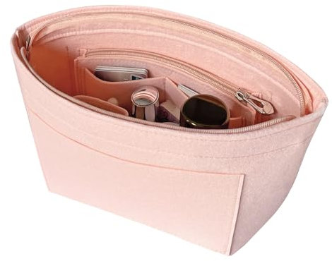 DongMaple Taschenorganizer für Longchamp Organizer, Taschen Organizer Shopper mit Reißverschluss, Innentasche für Handtaschen Organizer, Rosa L