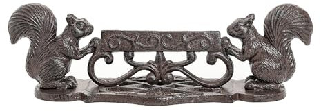 Sungmor Raschietto per stivali in ghisa resistente, stile vintage, rustico, nero, per pulire gli stivali di scoiattolo, porta d'ingresso da giardino, tappetino scrubber per scarpe da giardino e patio