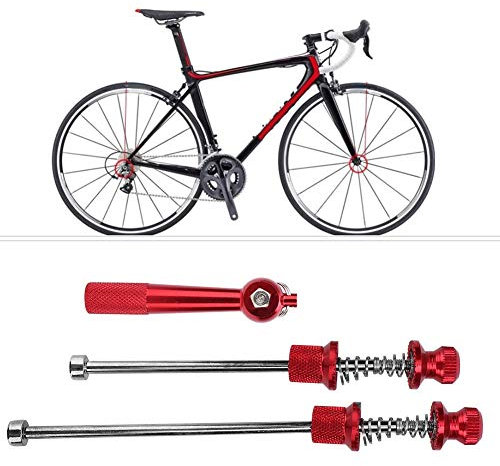 Schnellspanner, Verriegelbar, Diebstahlschutz, Rennradräder aus Aluminiumlegierung, Verriegelbar, Solide, Tragbar, Einfach zu Bedienen (Rot)