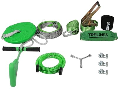 Trelines – Reprutschkana med broms (30 m snabbmonterad), grön, svart