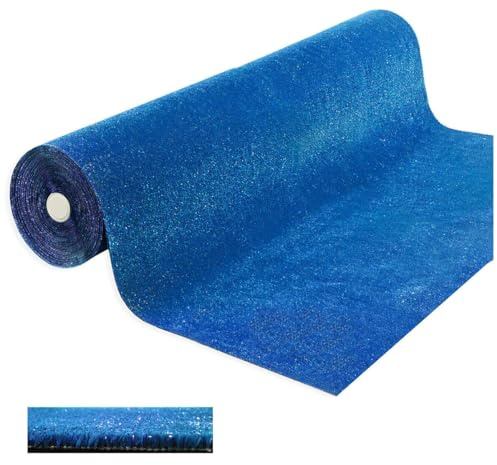 Blauer Kunstrasen, 7 mm, dekorativ, für Haus, Geschäft, Garten, Kunstrasen, 2 x 15 m