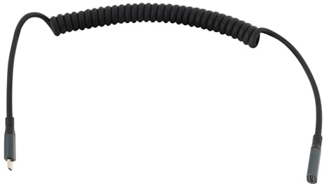 YINETTECH 1pc Cable Espiral USB-C A USB-C Macho A Hembra Cable Extensión en Espiral Adecuado para Computadoras Portátiles Tabletas Teléfonos Móviles Etc. (0,5 M A 1,8 M)