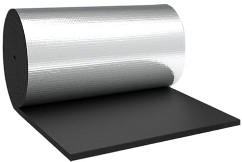 Thermal Insulation Aluminium Foil Membrane Vapour Barrier, 5mm Thick, Self-Adhesive Radiator Insulation Foil Reflector Panels, Loft Insulation Roll Conservatory Roof Insulation Film ( Size : 1mx1m )