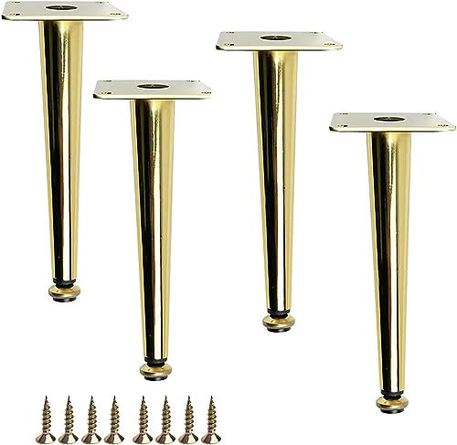 Set di 4 gambe per mobili in metallo, regolabili, con design affusolato, per mobili da bagno e divani, piedini di ricambio per un maggiore supporto
