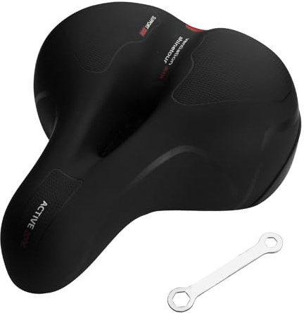 Luazvilkpsar Sella Bici Nero e rosso, Sella MTB Traspirante Sellino Bici in Gel Sella per Bici Ergonomica Impermeabile Ammortizzante, Sedile Bici Unisex per Biciclette da Strada, Mountain Bike