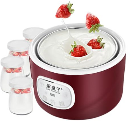 Cammeciso YaourtièRe,YaourtièRe Probiotique,YaourtièRe éLectrique,Machine à Yaourt Maison,YaourtièRe Automatique pour Maison,avec 4 Bouteilles en Verre De 100ml,ArrêT Automatique