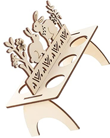 LIFKOME Portauova Di Pasqua in Legno Espositore Per Uova Pasquali Decorazione A Forma Di Coniglietto Per Tavolo