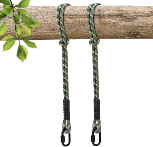 Yyiwhmy 2er Schaukel Befestigung Baum,Hängematte Hängesessel Befestigung SchaukelSeil Aufhängung Set mit Karabiner Indoor Outdoor Schaukelbalken Baumschaukel Yoga Sandsack,165.1cm/Tragfähigkeit 450kg