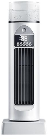 Ventilador de torre pequeño sin aspas con humidificación, ventilador de refrigeración silencioso ajustable de 6 velocidades, ventilador enfriador de aire de escritorio para el hogar, oficina