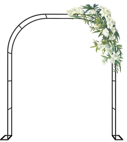 Arche de jardin en acier noir pour intérieur et extérieur - Treillage pour plantes grimpantes - Décoration de jardin en métal - Dimensions : 2,4 x 2,2 x 40 cm